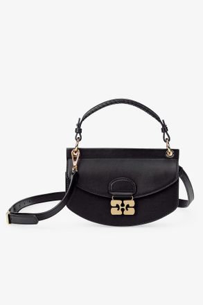 Ganni Black Mini Top Handle Apo-G Bag