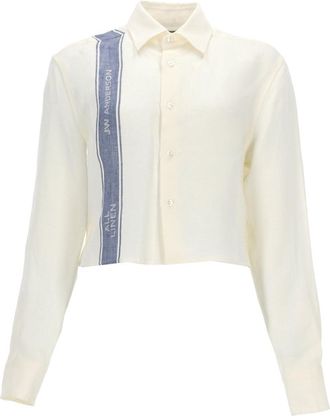 J.W.Anderson Cropped Logo Linen Shirt