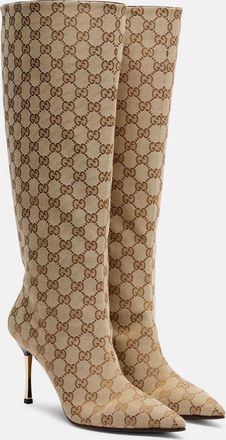 Gucci Bombshell GG Canvas knee-high boots