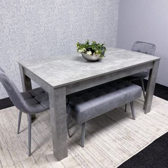 Kosy Koala Grey Wooden Dining Table Set with 2 Grey Chairs & 2 Benches, Furniture