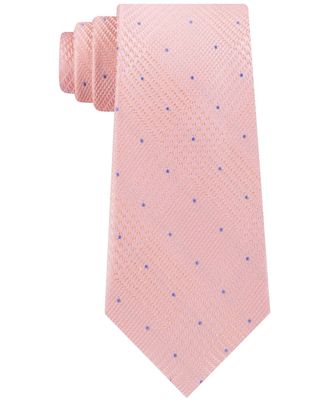 Michael Kors Mens Classic Glen Check Dot Tie Pink Size Regular