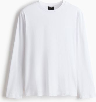 H&M Jerseyshirt in Regular Fit - White