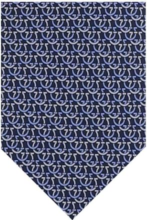 Ferragamo Blue Gancini Logo Tie