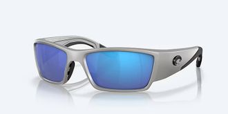 Costa Unisex Corbina Pro Polarized Wrap Sunglasses In Silver Blue Mirror