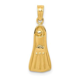 Diamond2Deal 10k Yellow Gold 3D Scuba Flipper Pendant