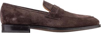 Ferragamo Brown Leather Slip-On Mens Loafers