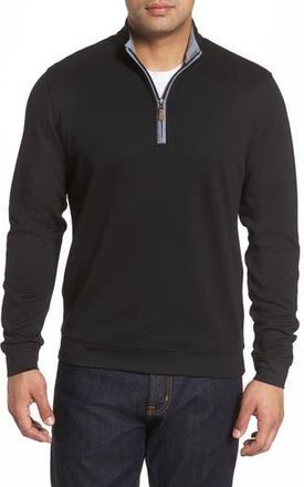 Johnnie-O Sully Quarter Zip Pullover in Black at Nordstrom Rack, Size Medium