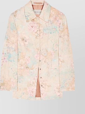 Dries Van Noten notched lapel floral jacket with pockets