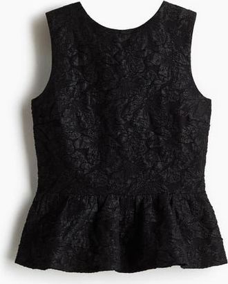 H&M Bow-detail Peplum Top in Black at Nordstrom, Size Xx-Large