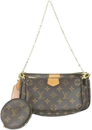 Louis Vuitton Pre-owned Monogram Multi Pochette Accessoires Schoudertas - Dames - Vintage Mini Tas - Bruin - ONE Size - Vintage