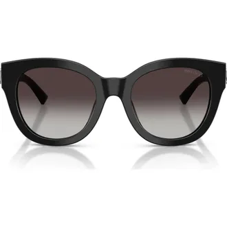 Jimmy Choo London 51mm Gradient Round Sunglasses in Black/gradient Gray at Nordstrom