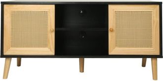 Habitat et Jardin Habitat Et Jardin - Mobile tv scandinavo in canna Iguana - 120 x 30 x 56,5 cm - Nero