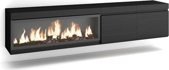 Skraut Home Skraut Home - Mueble Tv, Televisi&oacute;n, Muebles De Sal&oacute;n, Almacenaje, 210, Para Tv Hasta 80, Chimenea El&eacute;ctrica Xxl, Colgado, Suspendido, Estilo Moderno,