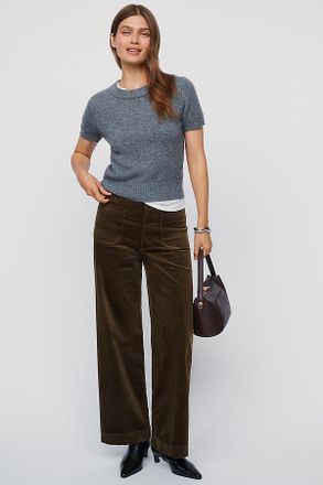 Maeve Colette Corduroy High-Rise Wide-Leg Full-Length Pants