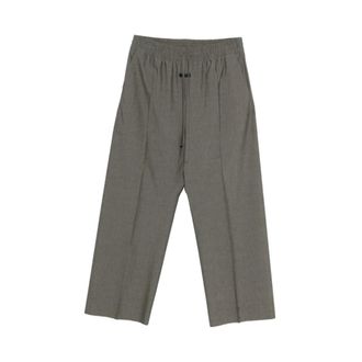 Fear of God Wide Trousers, male, Gray, Size: L Cotton Wool Oxford Wide Leg Drawstring Pants