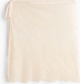 H&M Lace Hip Scarf in Light Beige at Nordstrom