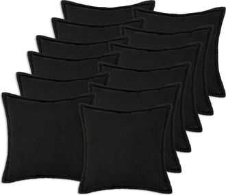 vidaXL Funda De Almohada 12 Pcs Houten Negro 45 X 45 Cm Boucl&eacute; Vidaxl