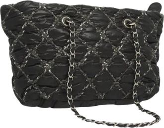 Chanel Pre-owned Tweed on Stitch Zip Tote - Dames - Vintage Schoudertas - Zwart - ONE Size - Tweed - Vintage