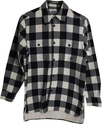 Gianfranco Ferre Gianfranco Ferre Gingham Button Down in Black and White Cotton Flannel