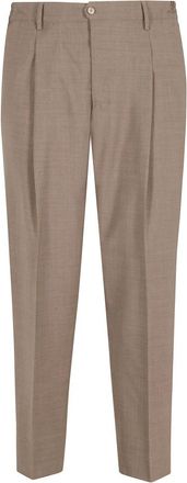 BRIGLIA 1949 Pant 1 Pinces Elastico Vita - Heren - Nette broeken - Bruin - M - Leer - Broeken