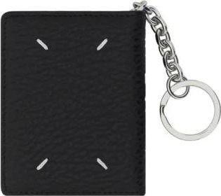 Maison Margiela Four Stitches Keyring Card Holder - Dames - Sleutelhangers & Tashangers - Zwart - ONE Size - Leer - Accessoires
