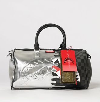 Sprayground Borsone in cotone spalmato saffiano a scacchi con logo