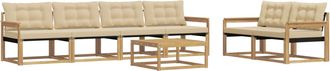 vidaXL Conjunto De Sof&aacute;s De Exterior 7 Uds. Y Beige Vidaxl