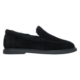 Estro & Luminara Gevoerde Velours Instappers met Faux Fur - Dames - Schoenen - Zwart - Maat: 41 EU Velours