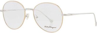 Ferragamo Eyeglasses Aviator Full Rim, Gold/palladium Frame And Clear Demo Lens Lens Sf2189724