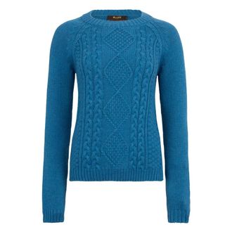 Moorer Round-neck Knitwear, female, Blue, Size: XS Misurina Crew Neck Sweater