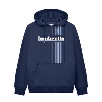 Lambretta Heren AW25 Gestreepte Hoodie (Marineblauw)