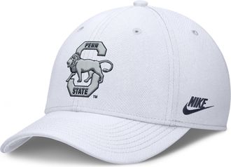 Nike Penn State Primetime Rise Academic Nike Mens Dri-FIT College Hat in White | NC0310APSV-PFL
