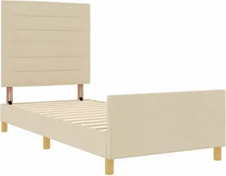 vidaXL vidaXL Cream Bed Frame 90x190 cm Fabric