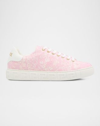 Versace Greca Jacquard Canvas Low-Top Sneakers