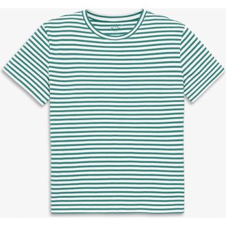 primary Adult Easy Crewneck Stripe Tee in Sunwashed Teal White Stripe at Nordstrom, Size Xx-Large