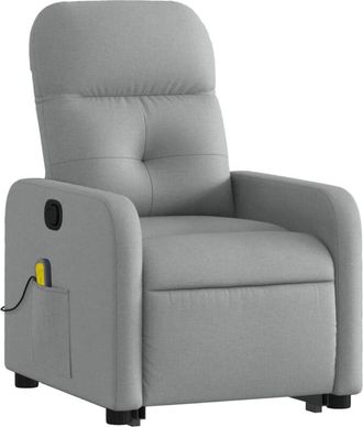 vidaXL Vidaxl - Sill&oacute;n De Masaje Reclinable De Pie De Tela Gris Claro