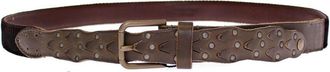 Dolce & Gabbana Mens Leather & Cotton Belt Brown