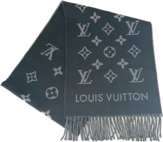 Louis Vuitton Pre-owned Canvas scarves - unisex - Vintage Accessoires - Zwart - ONE Size - Wol - Vintage