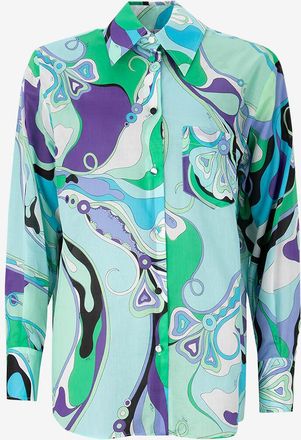 Pucci Oversize-Hemd aus Baumwollmusselin Orchidee