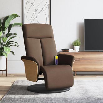 vidaXL Vidaxl - Sill&oacute;n Reclinable De Masaje Con Reposapi&eacute;s Tela Marr&oacute;n