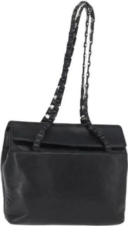 Ferragamo Pre-owned Shoulder Bags, female, Black, Size: ONE SIZE Pre-owned Leather Shoulder Bag