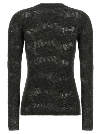 Brunello Cucinelli Flower Lace Sweater - Charcoal