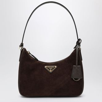 Prada Re-Edition 2005 mini bag in Moro suede leather