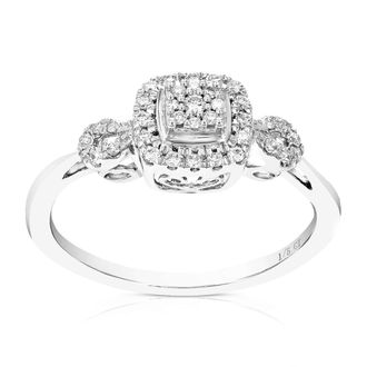 Vir Jewels 1/5 cttw Lab Grown Diamond Ring in Sterling Silver For Women