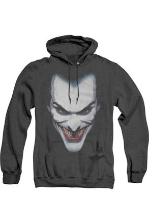 Gildan Batman Joker Portrait Adult Heather Hoodie / Hooded Sweatshirt