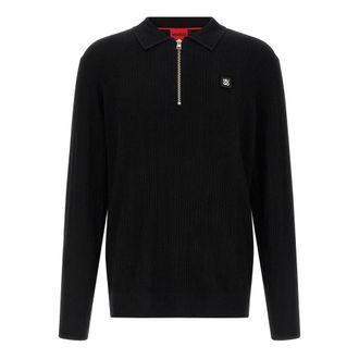 HUGO BOSS Heren, Truien, Zwart, Maat: L Leer