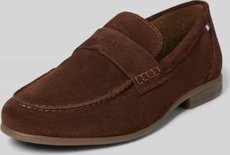 Bugatti Loafer aus echtem Leder mit Logo-Detail Modell Trip in Dunkelbraun, Gr&ouml;&szlig;e 41