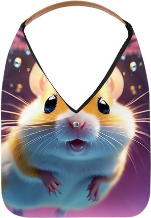 Generic Lovely Hamster Swims Underwater Reusable Lightweight Grocery Bags - Foldable Into Compact Pouch, Washable & Sturdy, Multipurpose for Shopping and Trav