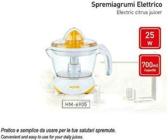 Trade Shop Trade Shop - Spremiagrumi Elettrico 25 Watt 700 Ml Automatica A Pressione Hoomei Hm-6905