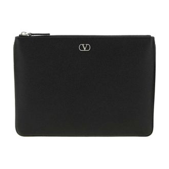 Valentino Garavani VLogo Signature Pouch - male - Valentino Garavani - Clutches - Black - ONE SIZE - Bags
